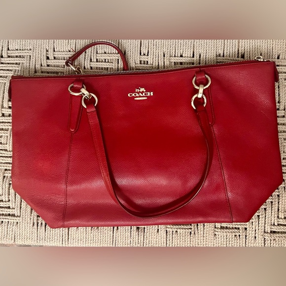 Coach Handbags - Coach Cherry Red Leather Tote
